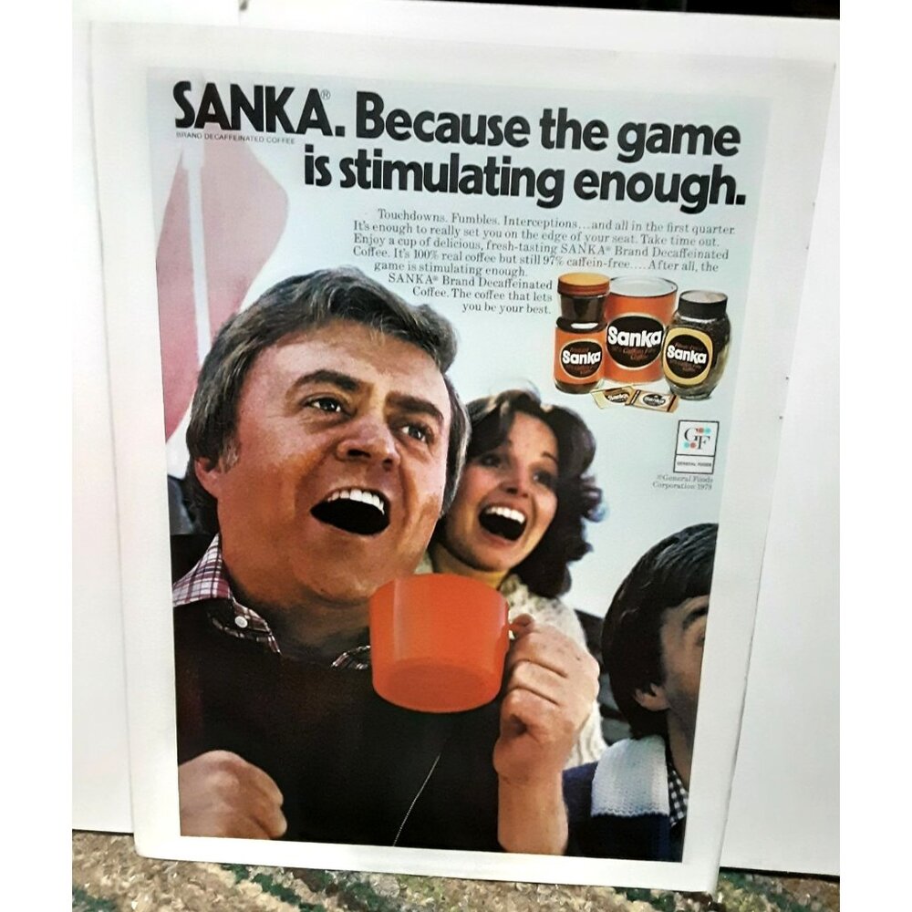 1978 Sanka Coffee Game Is Stimulating Enough Original Print Ad